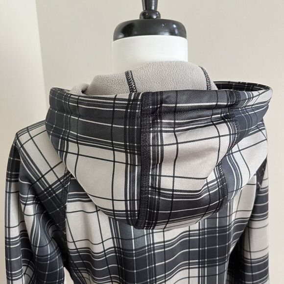 Burton Dry Ride Plaid Tie Waist Fleece Jacket M Gorpcore Hooded Ski Trail Grunge - Picture 10 of 15